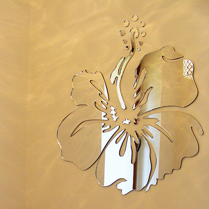 Jm069- bloemige driedimensionale kristalspiegel muursticker, eenvoudig europees en amerikaans, verwijderbaar