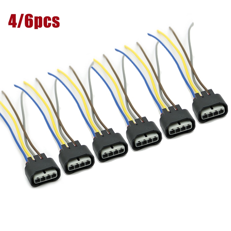 4/6PCS Car Connector Plug Harness Ignition Coil 4-way female for Lexus Toyota Camry 2002 - Matrix 2003 - 90980-11885