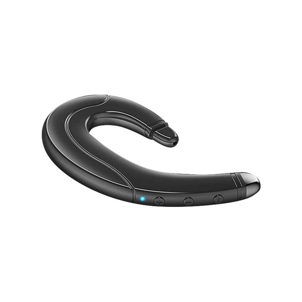 Bone Conduction Ear Hook Bluetooth 5.0 HiFi Stereo Wireless Earphone Headset: Black