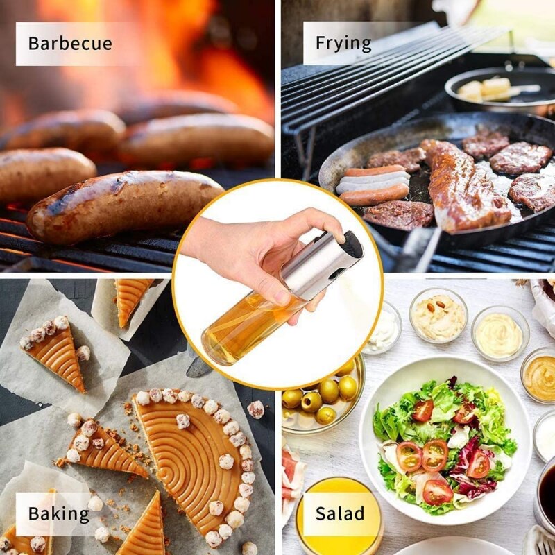 1/2/4 Stuks Olie Spray Fles Bbq Bakken Koken Azijn Mist Spuit Barbecue Olie Borstel Voor Bbq grillen Spray Flessen Keuken Tool