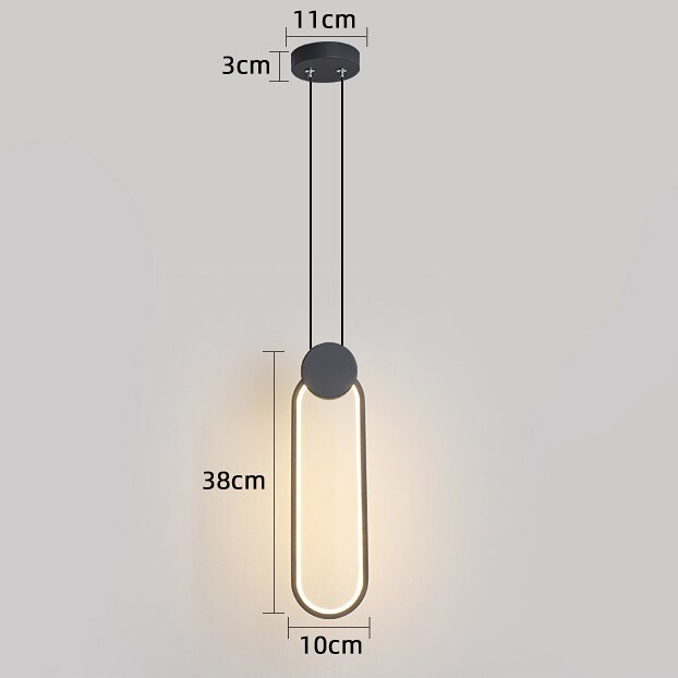 Moderne minimalistische led pandent verlichting geometrische esthetiek woonkamer slaapkamer eetkamer verlichting hanglampen: C zwart / Koud wit
