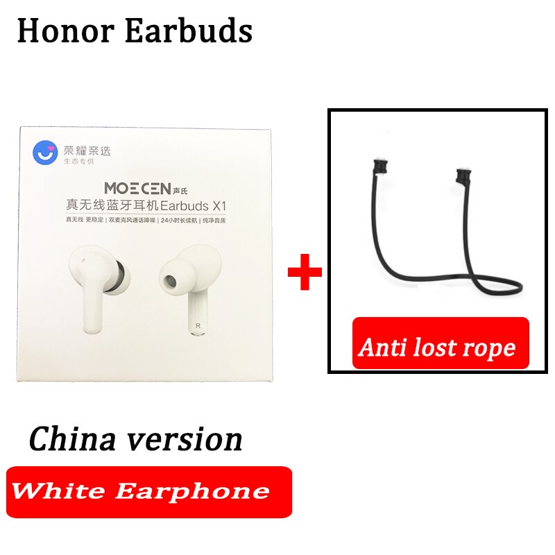 Global Version Honor Choice True Wireless Earbuds TWS Wireless Bluetooth Earphone Dual-microphone Noise Reduction Bluetooth 5.0: white n rope china