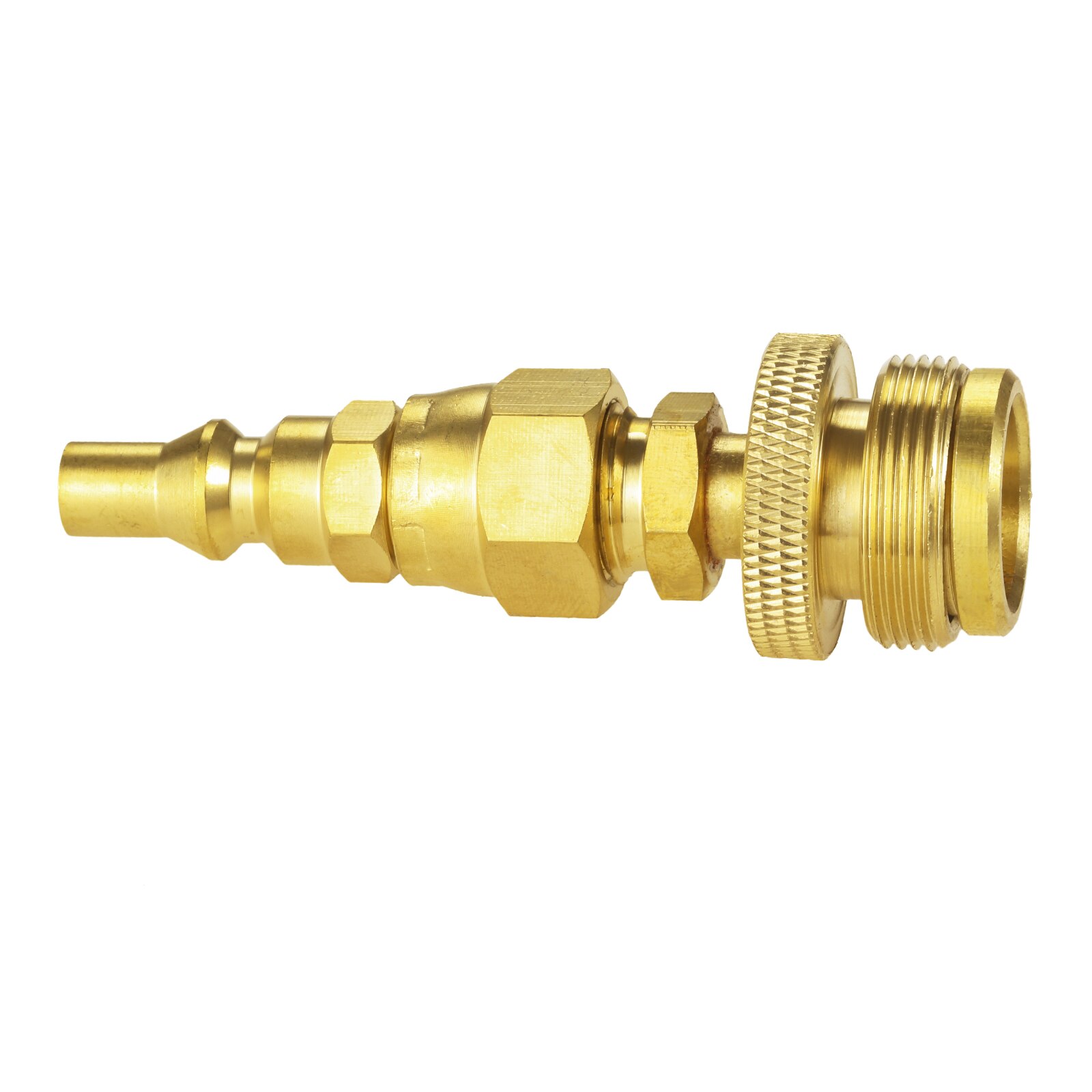 Solid Brass 1lb Propane Disposal Adapter Fitting with 1/4" Quick Connect Disconnect Adaptor for One Pound Camper Grill Stove