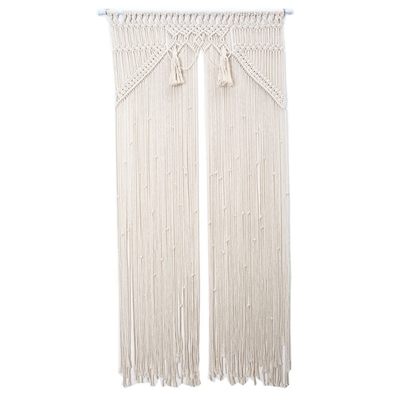 Colgante para pared de macramé, cortina Bohemia tejida a mano, tapiz, cortina perfecta para puerta, macramé dormitorio o para decoración de boda,