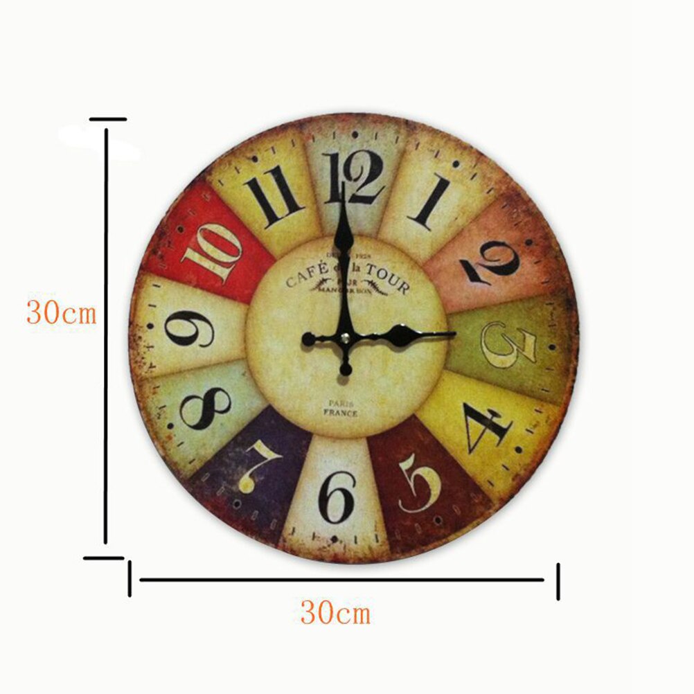 Retro Wooden Wall Clock Roman Numeral Hanging Clocks Silent Quartz Clocks Wall Art Home Decor Stylish Digital Clock Decorations