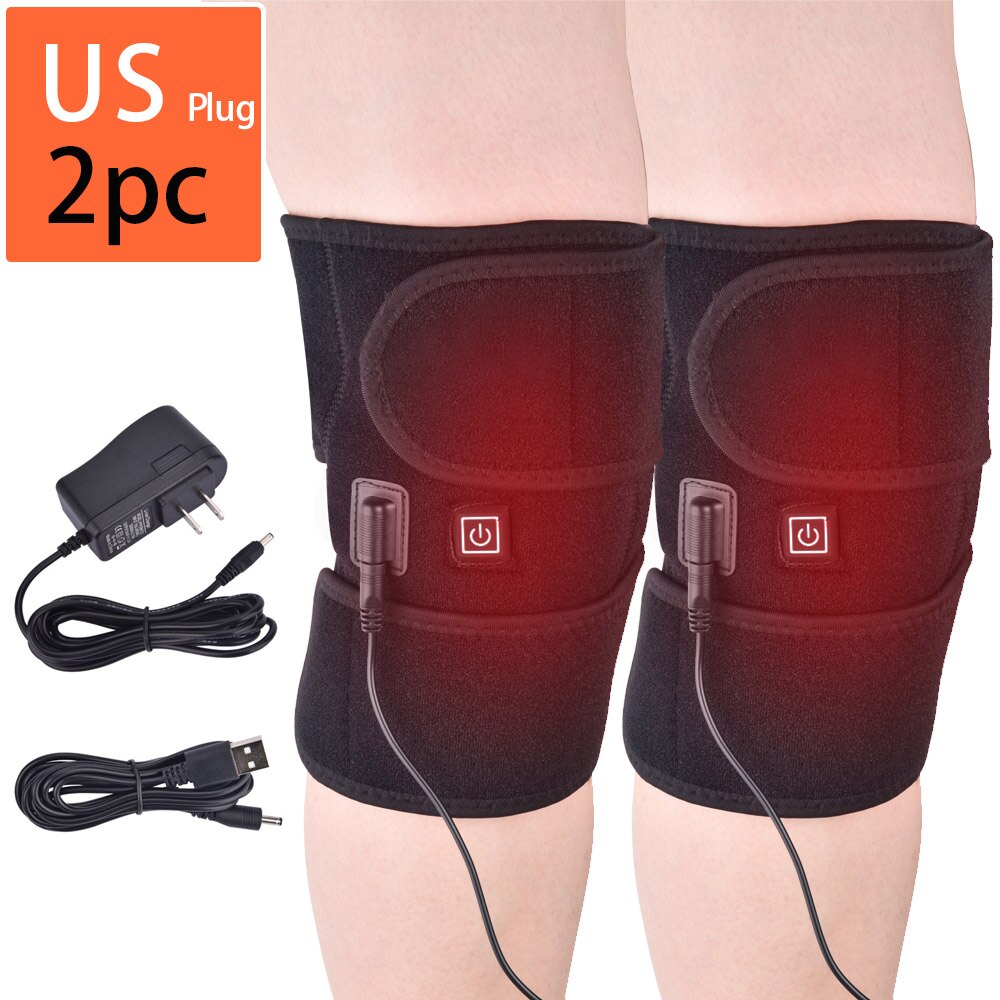 Agdoad Artritis Knie Brace Infrarood Verwarming Therapie Kneepad Voor Verlichten Kniegewricht Pijn Knie Revalidatie: 2pc US Plug