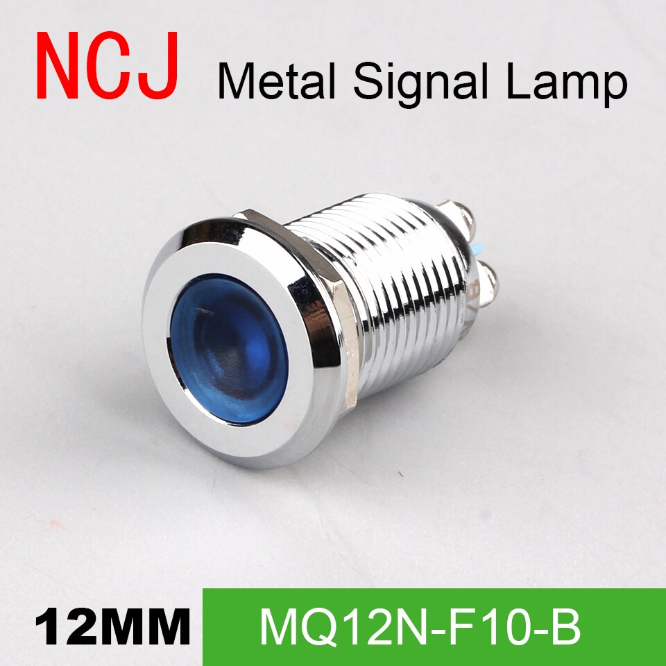 Ncj 12mm metalen led-signaallamp indicator pilot waarschuwingslicht signalisatie boot auto paneel dashboard 3v 6v 12v 24v 110v 220v