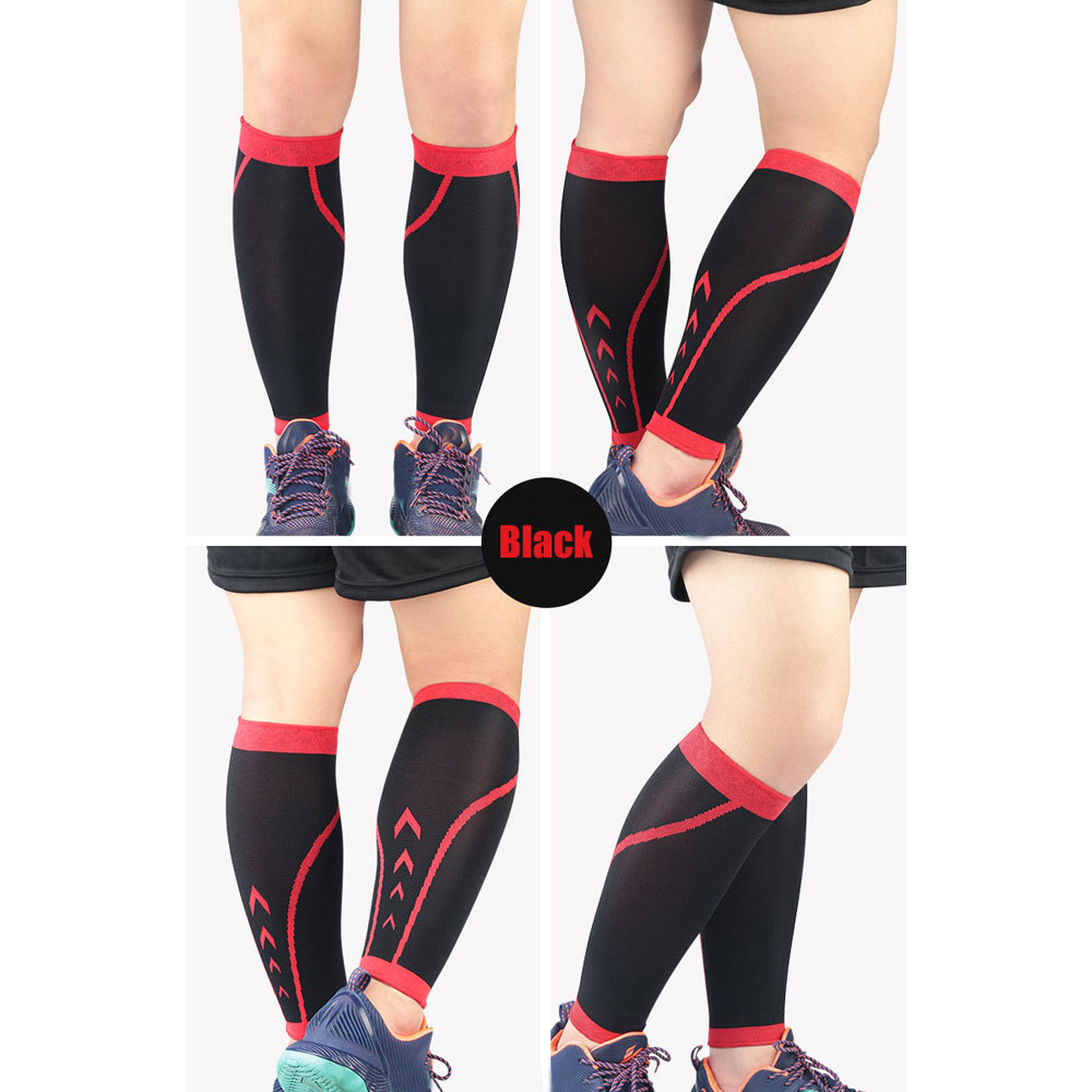 1Pcs Byepain Kalf Compressie Mouw-Been Compressie Sokken Voor Shin Splint, Kalf Pijnbestrijding-Mannen, vrouwen, En Lopers: Black / meerdere grootte sml