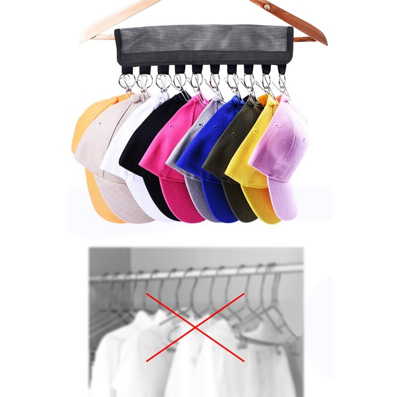 Hotsale Portable Indoor Cap Organizer Hanger 10 Baseball Caps Holder Hats Organizer for Closet Hogard