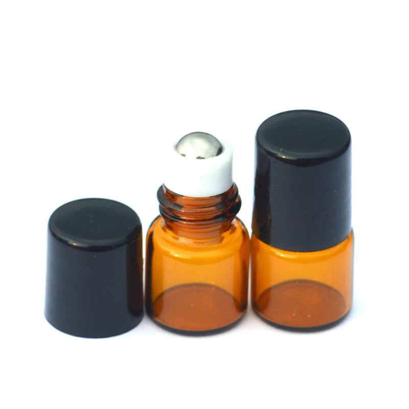 5 Stuks 1 Ml 2 Ml 3 Ml 5 Ml Amber Roll Glazen Flessen Voor Essentiële Oliën Roll-On hervulbare Parfum Fles Deodorant Containers