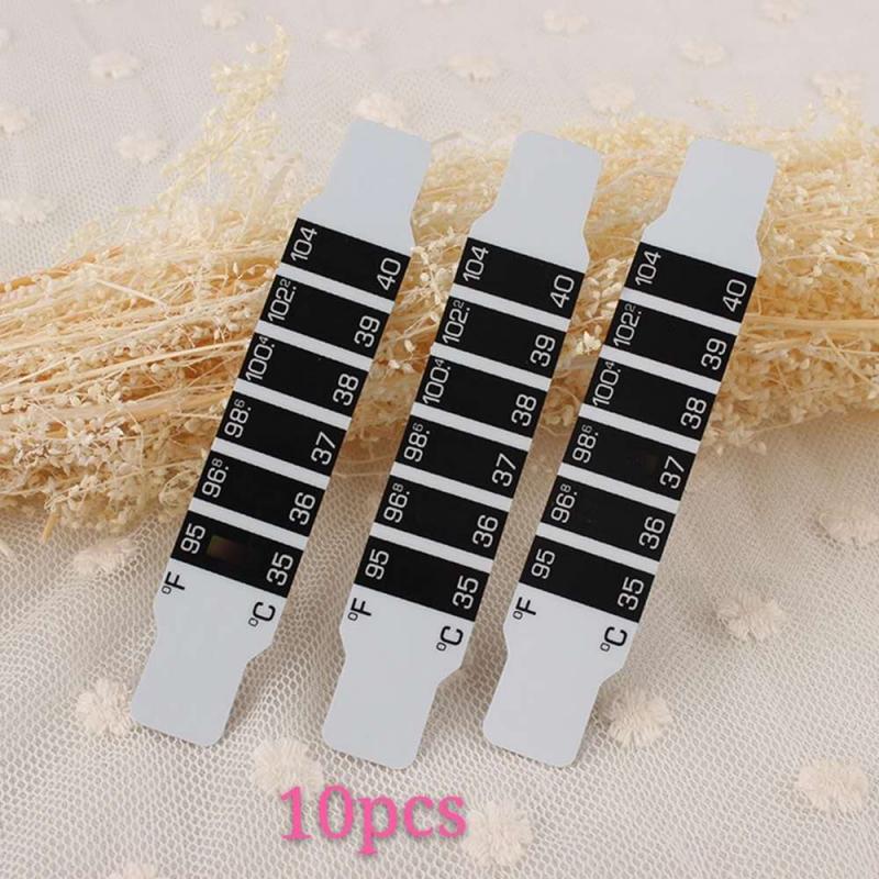 10pcs Baby Forehead Band LCD Color Changing Body Thermometer Test Temperature Sticker: 10pcs