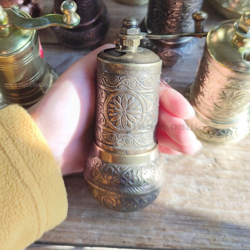 Turkey Imported Copper Grinder Household Manual Grinder Hand Coffee Beans Pepper Kitchen Spices Medicated Food Grinding