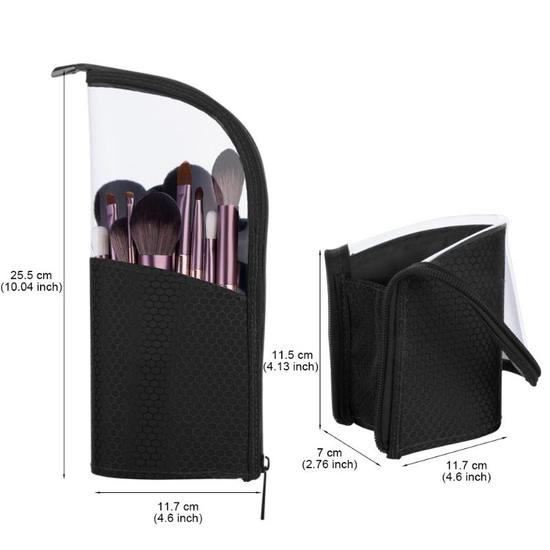 Portapinceles de maquillaje portátil, estuche para maquillaje a prueba de polvo, organizador de brochas cosméticas, cepillo para mujeres, organizador de herramientas de maquillaje