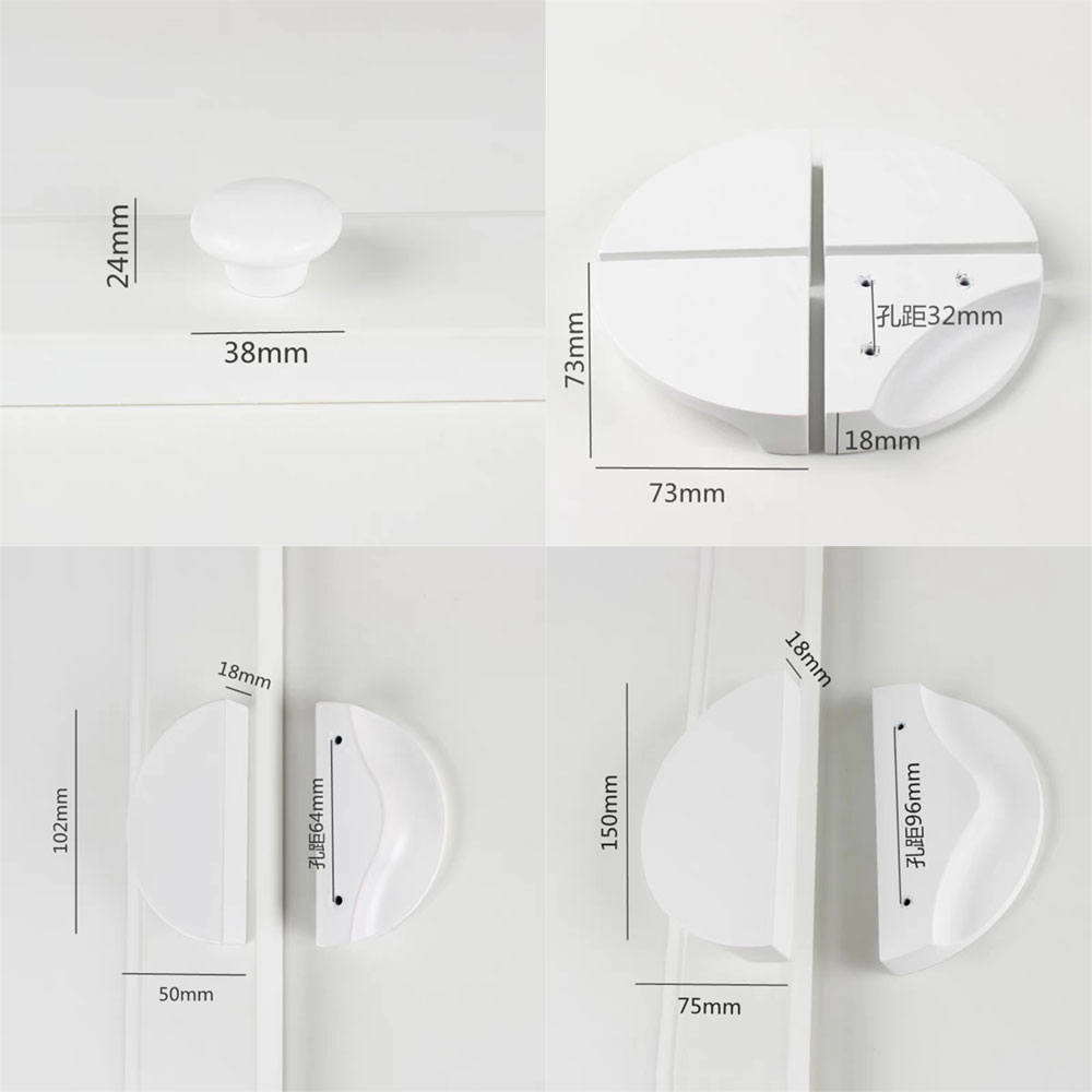 Solid Wood Semicircle Kitchen Cabinet Handles Beech/Walnut Bedroom Wardrobe Pulls Quadrant Cupboard Door Knobs Cabinet Hardware: 7XL / Transparent