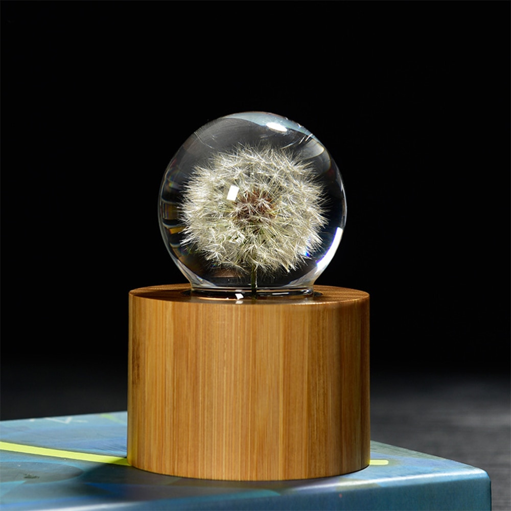 Dandelion Crystal Ball Music Box Spring Music Box Home Crafts Ornaments - Tune B