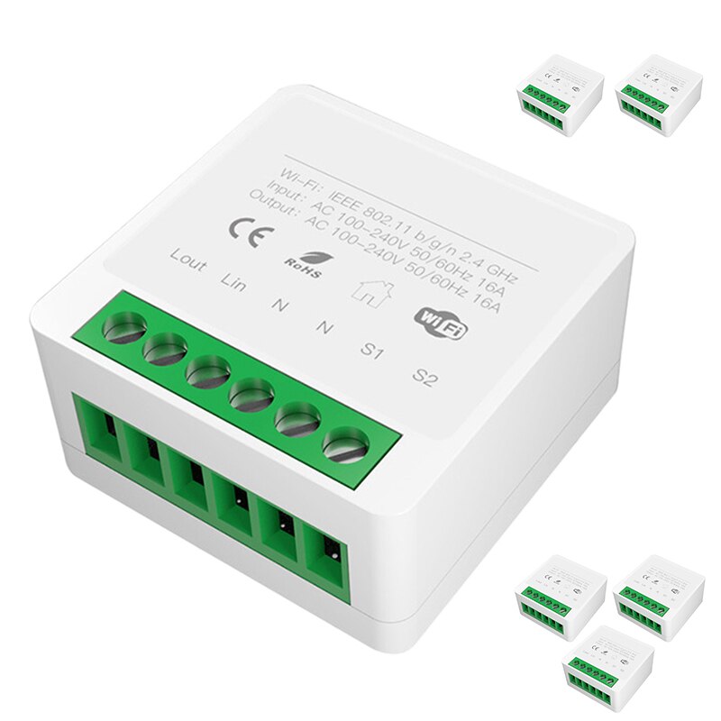 Intelligent Switch Module,Breaker Module 16A Tuya Wifi Home Life APP Remote Control For Google And Alexa Work With