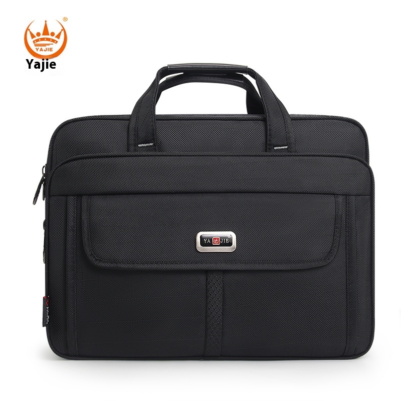 briefcase canvas waterproof large capacity 15.6 inch laptop bag work bag business bags official office bag: Blue