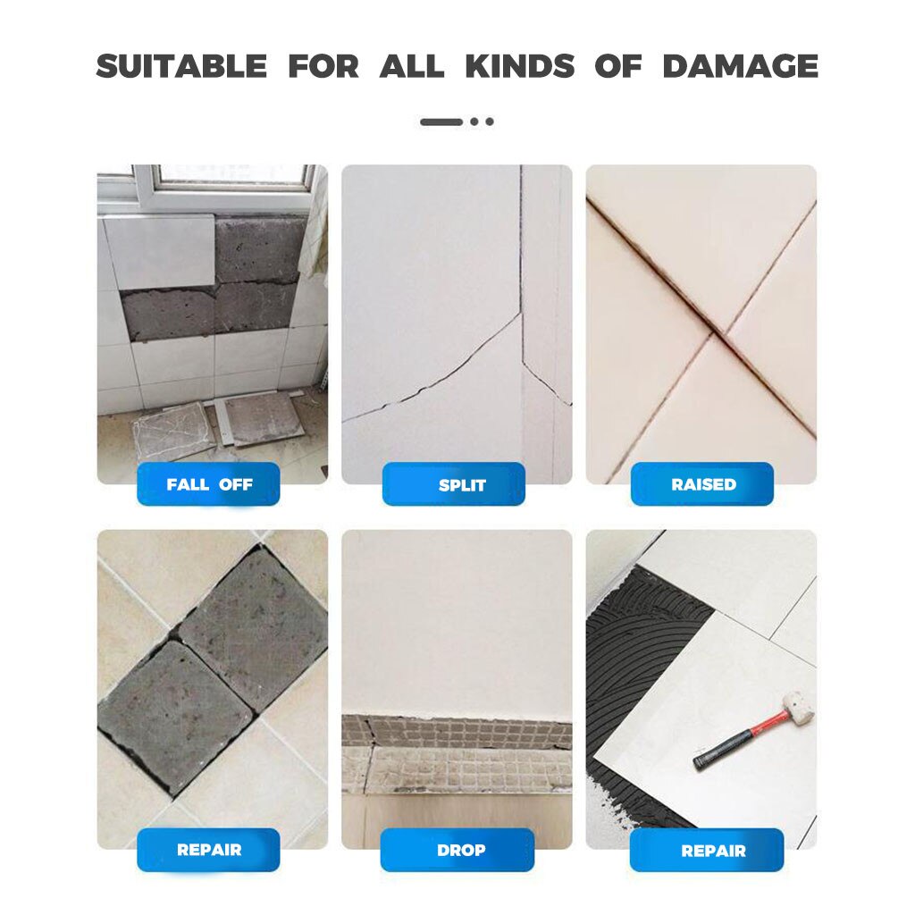 260ML Easy Bonded Heavy Duty Tile Loose Repair Adhesive Glue Kitchen Bathroom Basins Cracks Gap Repair Agent