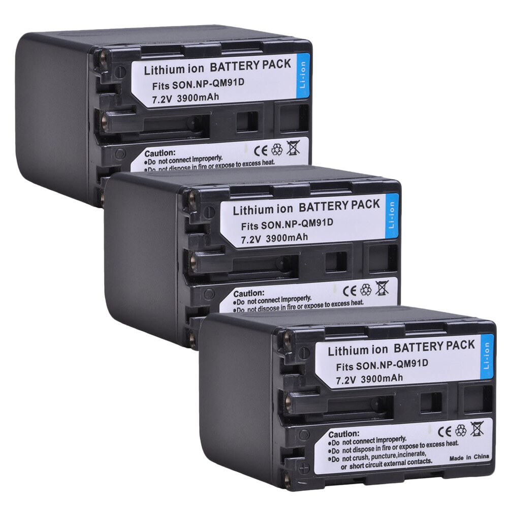 3900mAh NP-QM91D NP QM91D Battery for Sony NP-FM50 NP-QM71 NP-FM70 NP-FM90 DCR-DVD300 301 DCR-HC14 DCR-PC105 CCD-TRV328: 3x Battery