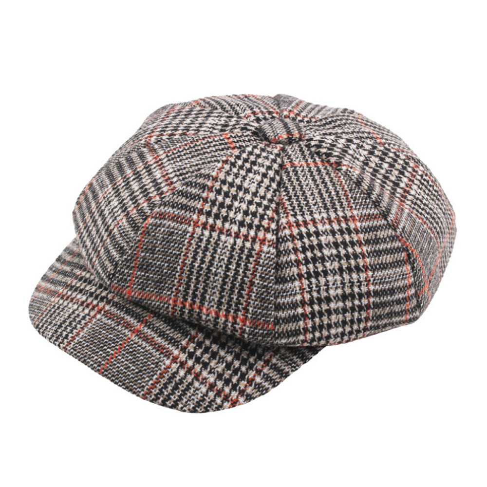 Hoed Vrouwen Unisex Vintage Twill Katoen Baseball Cap Vintage Unadjustable Hoed Sombrero Mujer Casual Mode Plaid Hoed: Khaki