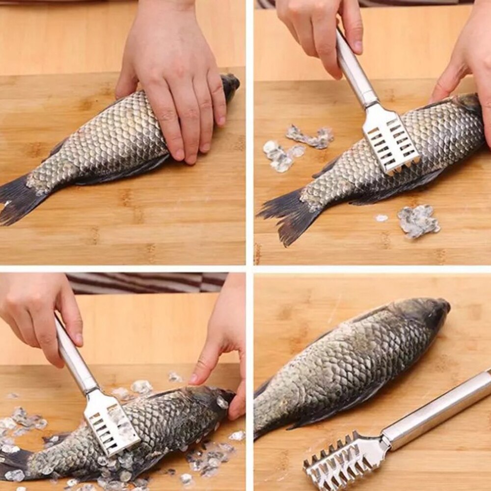 Koken Gereedschap Vis Schoonmaken Skinner Vis Huid Schraper Rvs Schubben Vissen Reiniging Remover Keuken Gadget
