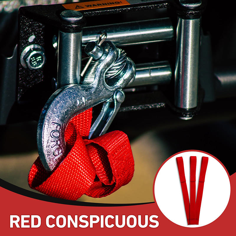 1/3x kraftiga röda vinschkrokar för dragremmar, skyddande öglor för bogserlina, tillbehör till atv, utv och lastbil