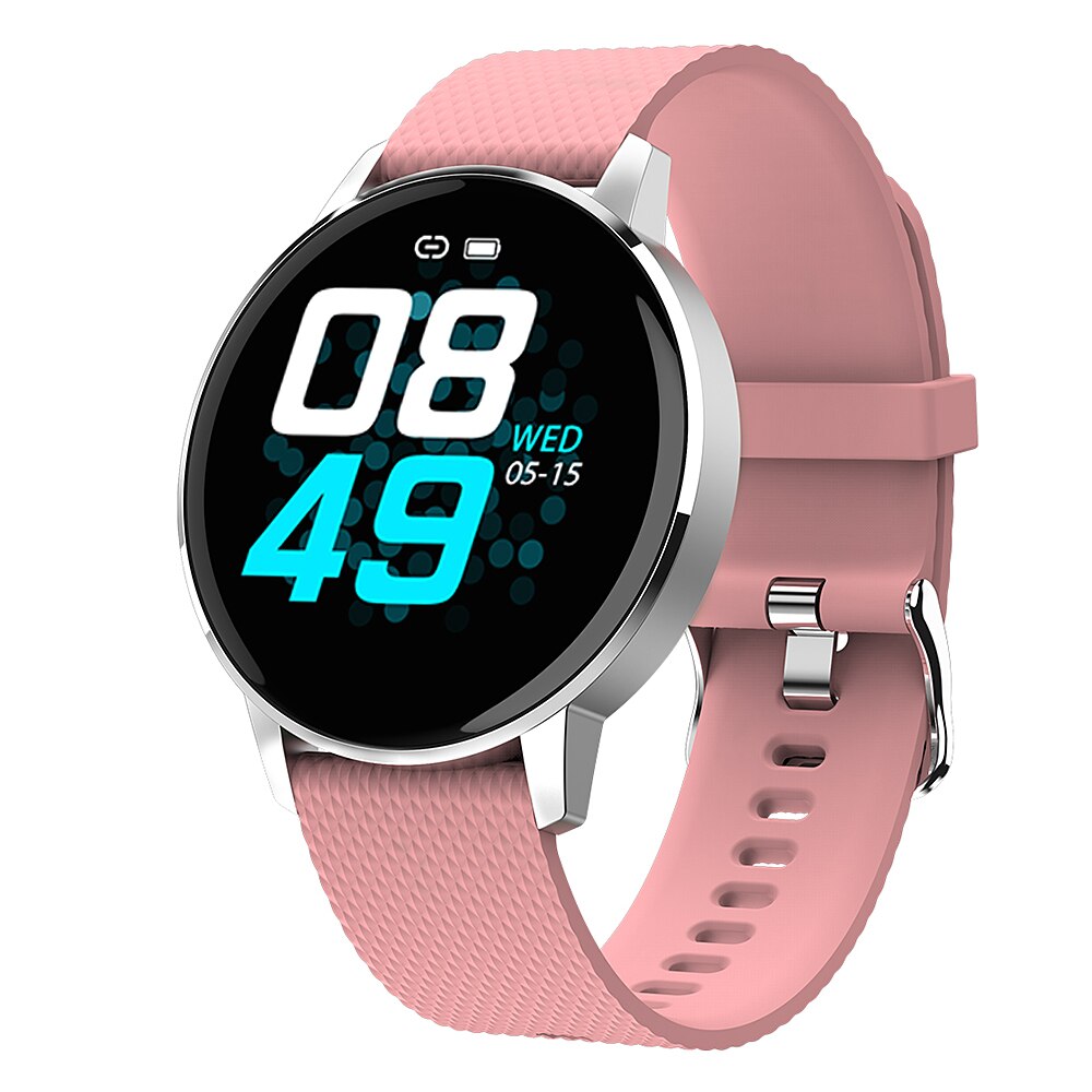 Heart Rate Sport Pedometer Smart Bracelet IP67 Waterproof Fitness Watch Smart Walking Pedometer Blood Pressure Monitor Wristband: Pink