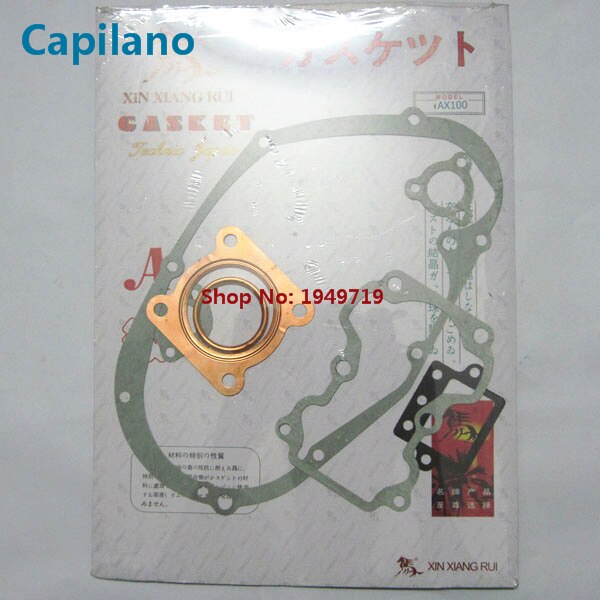 motorcycle AX100 full gasket complete gasket include cylinder gaket for classic Suzuki 100cc AX 100 engine seal parts