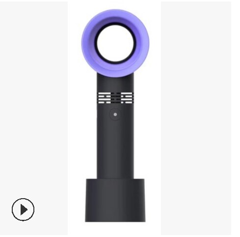 Minivifteventilator håndholdt vifte uten blader luftkjøler usb oppladbar med ledet-lysskjerm bærbar kjølevifte til utendørs: Svart