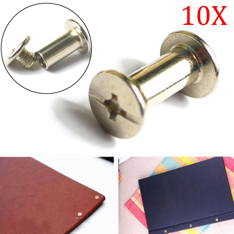 10PCS Nickel Binding Chicago Screws Nail Rivets Photo Album Leather Craft For