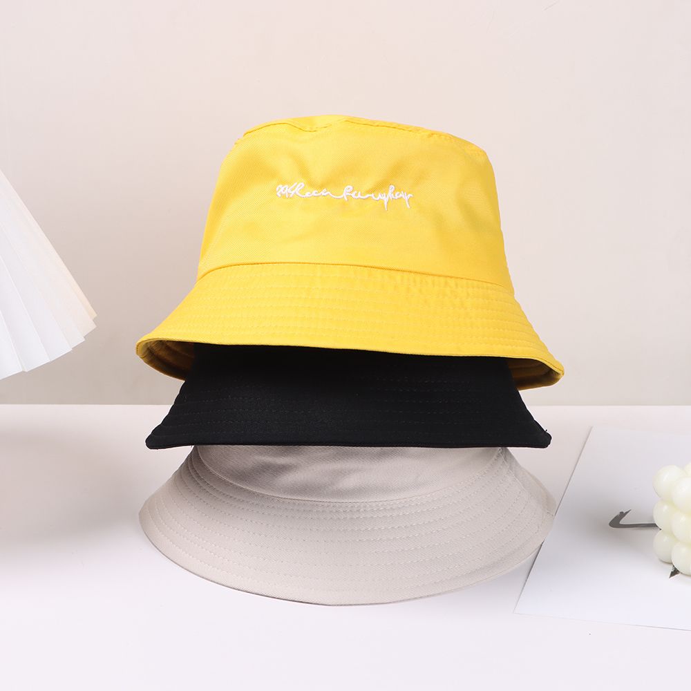 Sombrero de pescador estilo callejero para hombre y mujer, gorro de pescador con bordado de letras en inglés, estampado de letras, protección solar