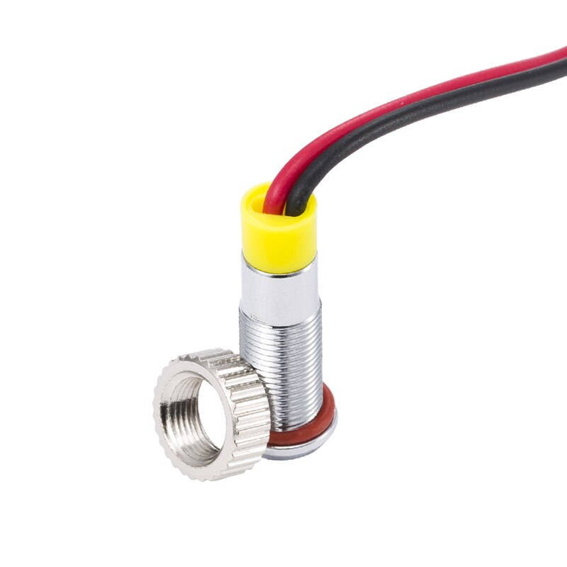 IP62 étanche une couleur clignotant LED indicateur d'avertissement en métal 6mm lampe de signalisation pilote 3V 6V 12V 24V 36V DC avec fil