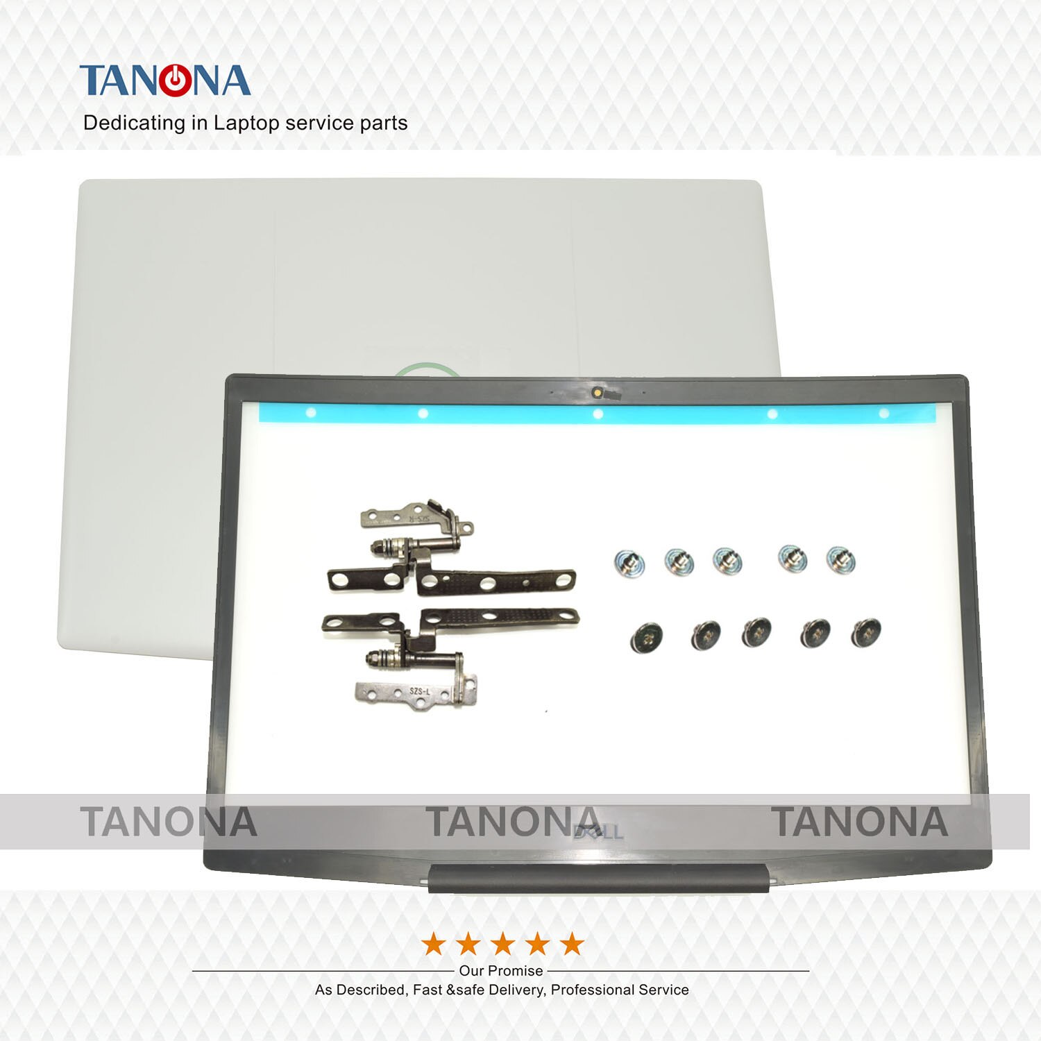 Orig 03 hkfn 07 md 2f 0 p 0 ng 7 0 cr 5 x 8 blanc pour dell inspiron  g3 15 3590 couvercle arrière supérieur et cadre et repose-poignets clavier et bas et charnières et vis: Abhs