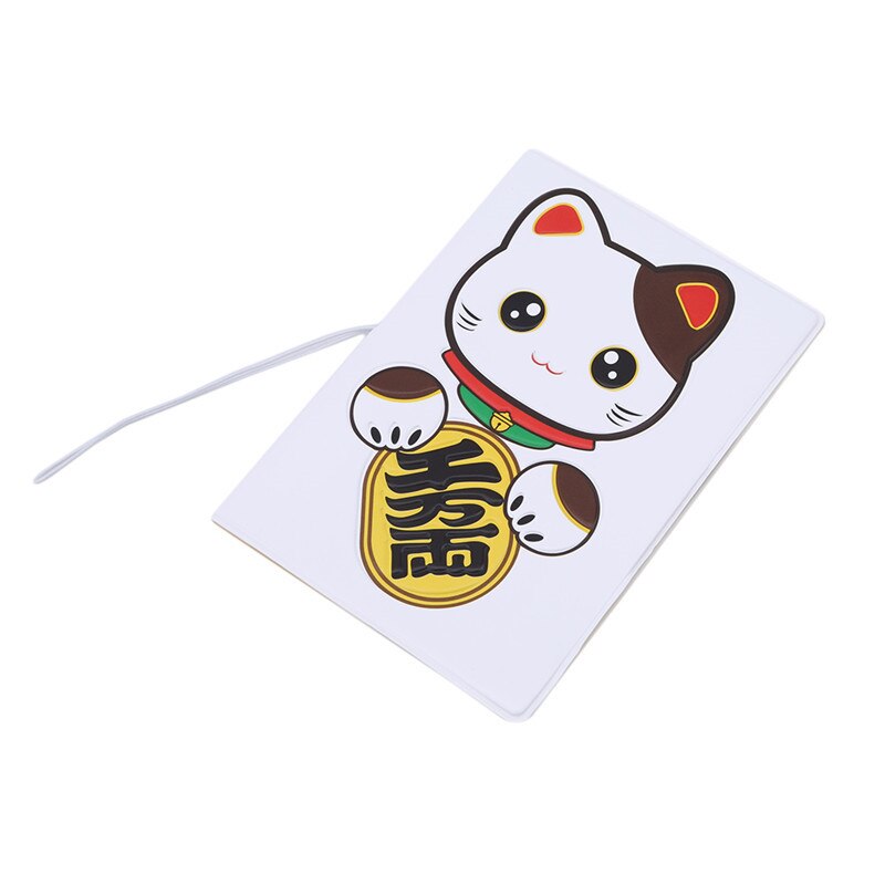 14*10Cm Pvc Lederen Cartoon Lucky Cat Id Card Bag Credit Kaarthouder Reizen 3D Business Porte Carte eenvoudige Paspoort Cover