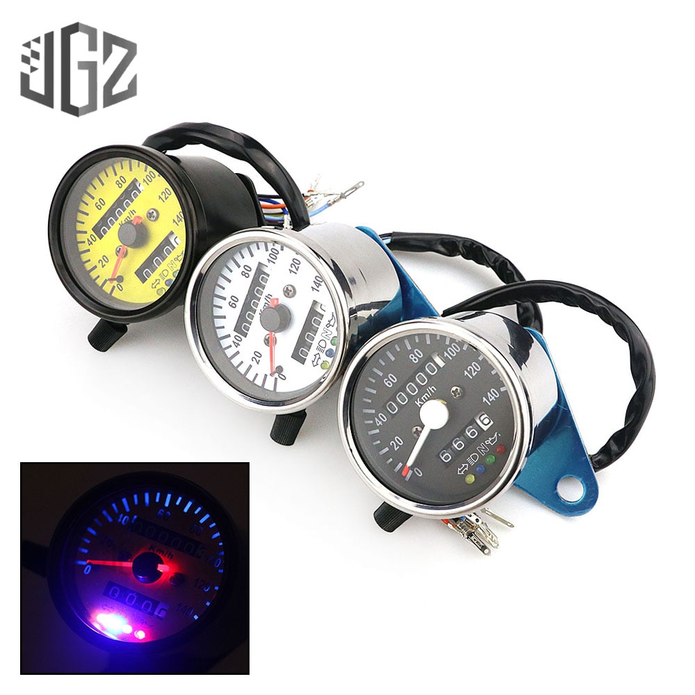 Velocímetro con odómetro Dual para motocicleta, Mini tacómetro Retro, indicador de luz LED Universal, indicador KM/H, para KTM Ducati Kawasaki BMW