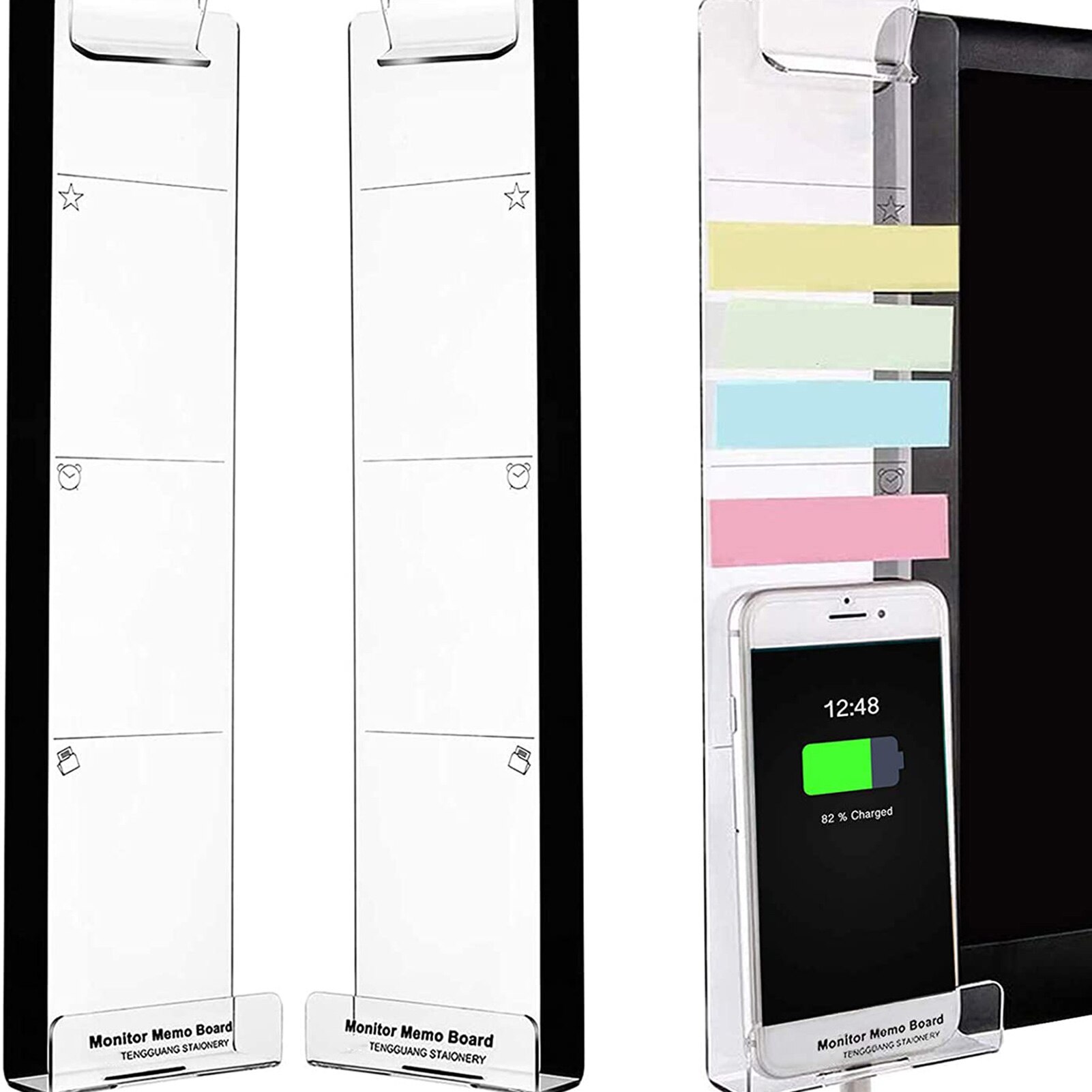 Acrylic Monitor Memo Board Home Sticky Notes Boards Phone Holder Storage Rack Tablet Laptop Computer Accessories