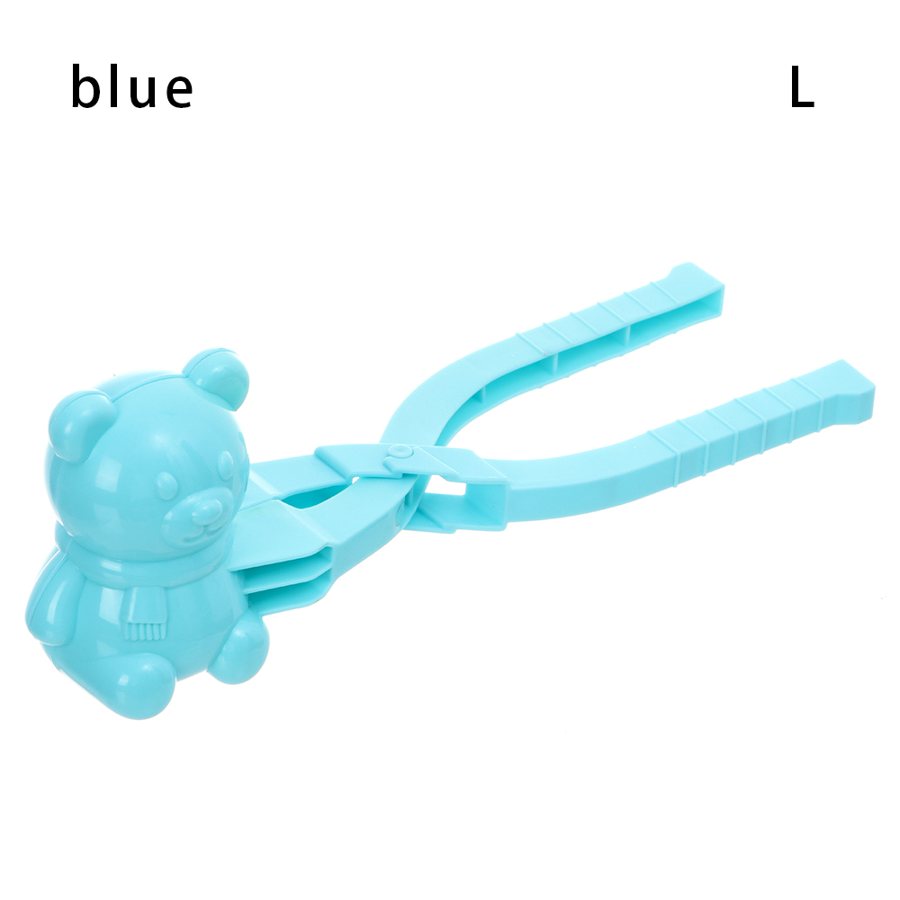 S/L Outdoor Fun &amp; Sports Dinosaur Snowball Maker Clip Outdoor Winter Snow Sand Mold Tool: Bear blue-L