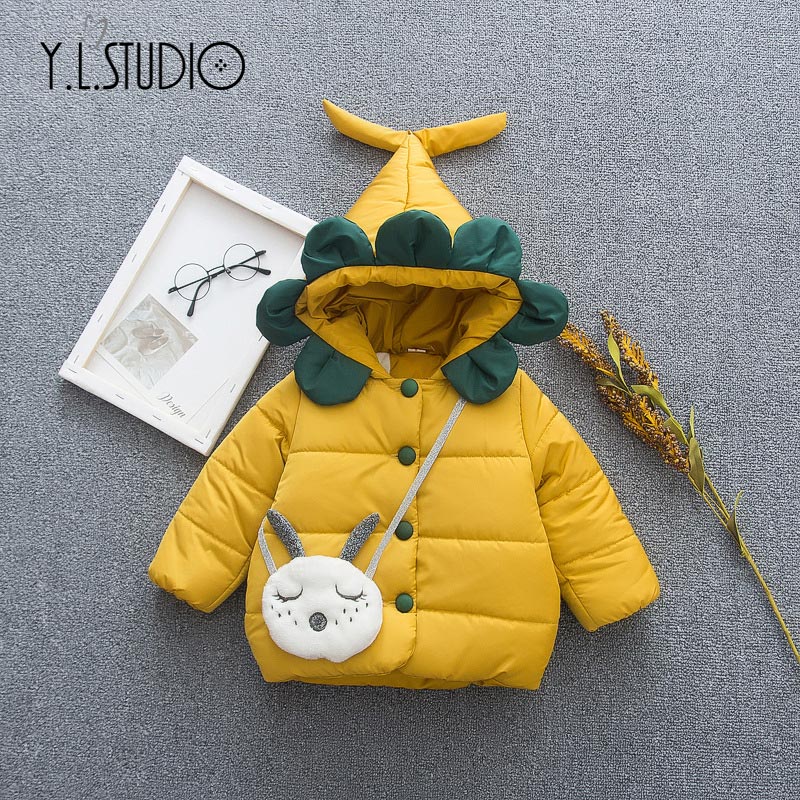 Y.L.STUDIO-abrigo de invierno para niño niña, de dibujos animados, Thcik, ropa de bebé con capucha, chaqueta acolchada de algodón para bebé