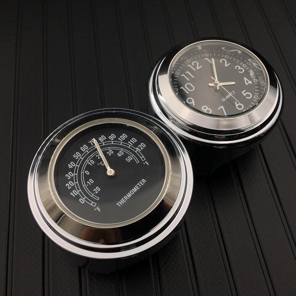 1 para zegarek motocyklowy wodoodporny kierownica zegarek domofon dekoracja góra zegar zegarowy zegar termometr: 1