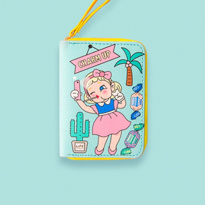 SchöNe Leder Frauen Geldbörsen Münze Tasche Mädchen Reißverschluss PU Leder Mini Geldbörse mit Münze Famale Geldbörse cartera