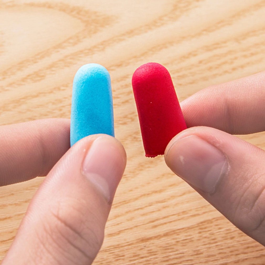 1pair Soft Sponge Ear Plugs Sound Insulation Ear Protection Earplugs Noise Reduction Sleeping Plugs Color Random: Bagged
