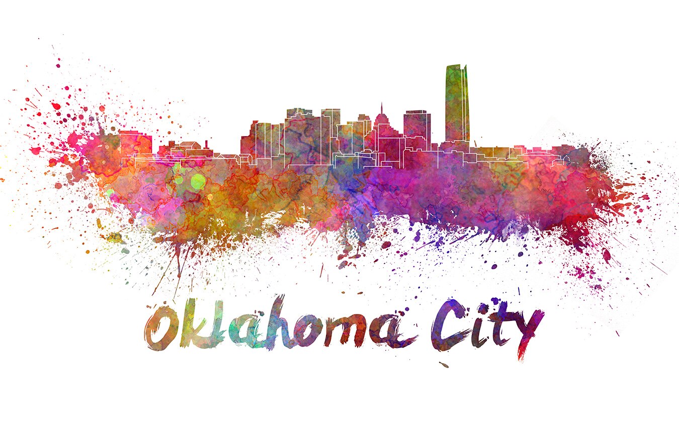 Oklahoma City Skyline Poster-Art Print Home Decor Monumenten Stad-Wall Art Poster Reizen Landschappen