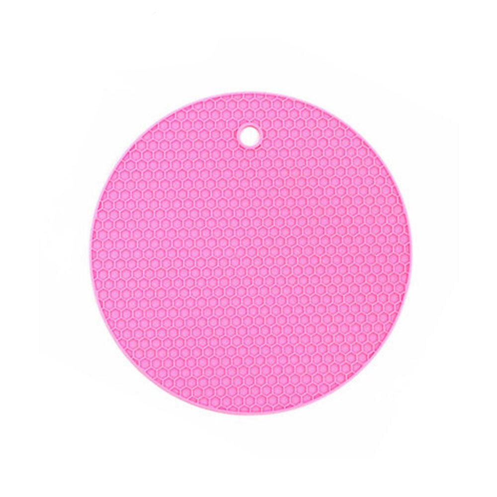 Round Heat Resistant Silicone Honeycomb Mat Drink Cup Coasters Non-slip Pot Holder Table Placemat Kitchen Tools Accessories: Brown