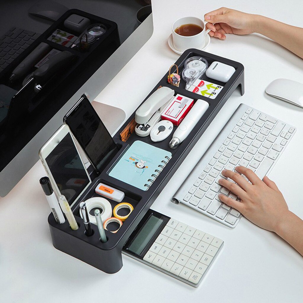 Table Desktop Storage Organizer Holder Keyboard Drawer Office Racks Shelf Office Desk Storage Rack Save Desktop Space#g30