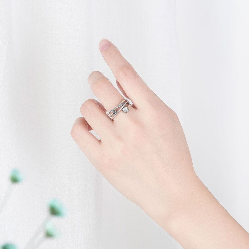 NEHZY 925 bague en argent Sterling de creux femme bijoux de réglable rétro couronne Zircon perle Couple anneau: 1481