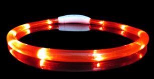 LED Rechargeable par USB pour animaux de compagnie collier de chien lumière nuit sécurité clignotant fournitures pour animaux de compagnie chiens accessoires pour petit chien collier LED grand: Rouge / 70CM