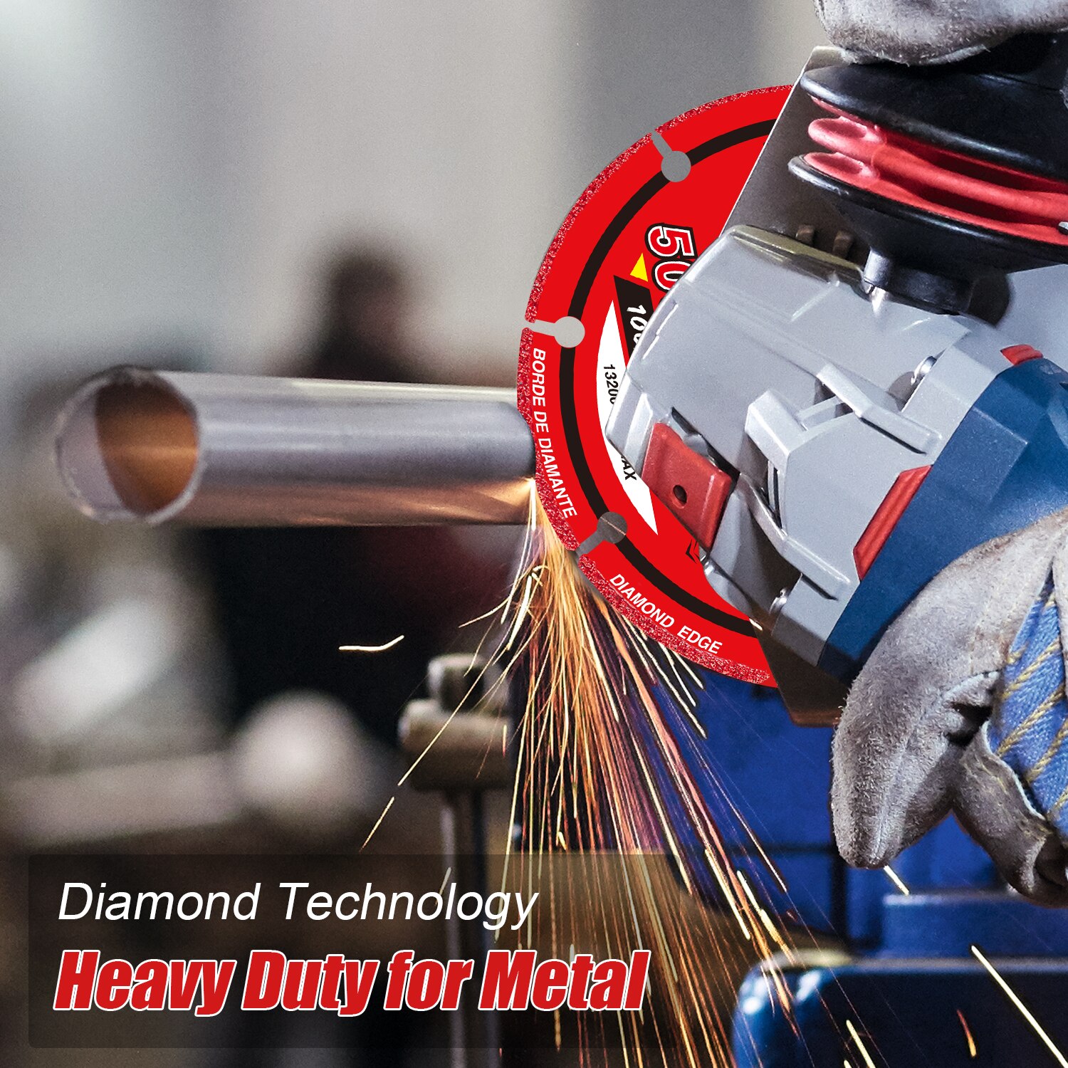 EZARC Diamond Metal Cutting Wheel for Angle Grinder 115mm x 22.2mm Diamond Disc With 5000+ Cuts on Rebar, Steel, Iron and INOX