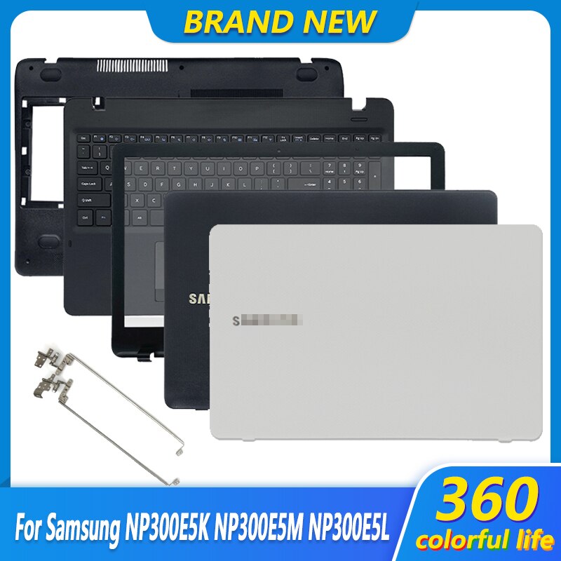 Nowy dla Samsung NP300E5K NP300E5M NP3500EM NP300E5L Laptop LCD tylna pokrywa/przednia ramka/zawiasy pokrywa/podparcie dłoni/dolna obudowa klawiatury
