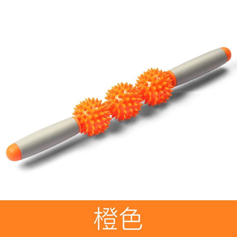 3 round Gym Muscle Massage Roller Yoga Stick Relax Tool Muscle Roller Sticks con Point Spiky Ball per Yoga: Arancione