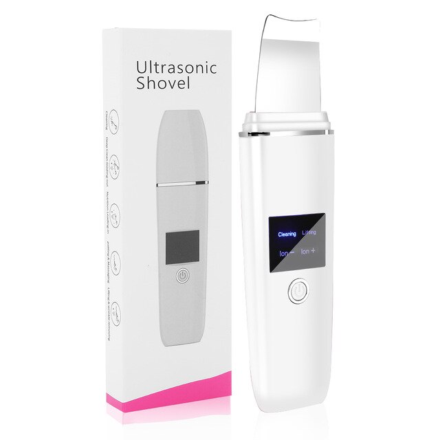 Ultrasonic Skin Scrubber Deep Face Cleaner Machine Dirt Blackhead Removal Facial Lifting Peeling Reduce Wrinkles Skin Scrubber: type 3 white